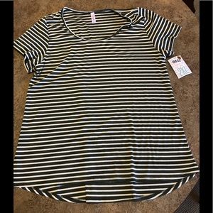 LuLaRoe Classic T Sage/Cream Stripe 2XL NEW